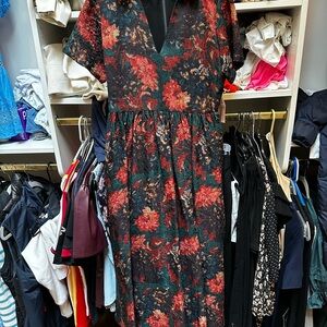 Tuckernuck Persimmon Floral Jacquard Adelaide Dress
